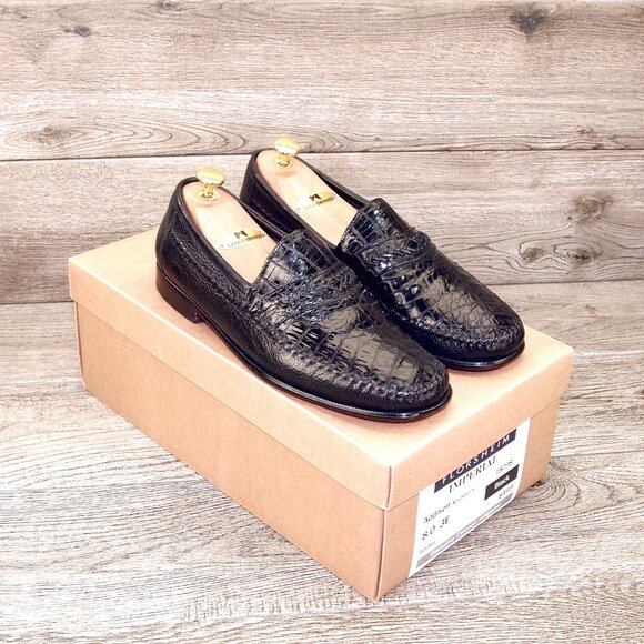 $499 Nordstrom Florsheim Imperial CAIMAN Alligator 8 EEE Wide * add $15 Trees main image 9